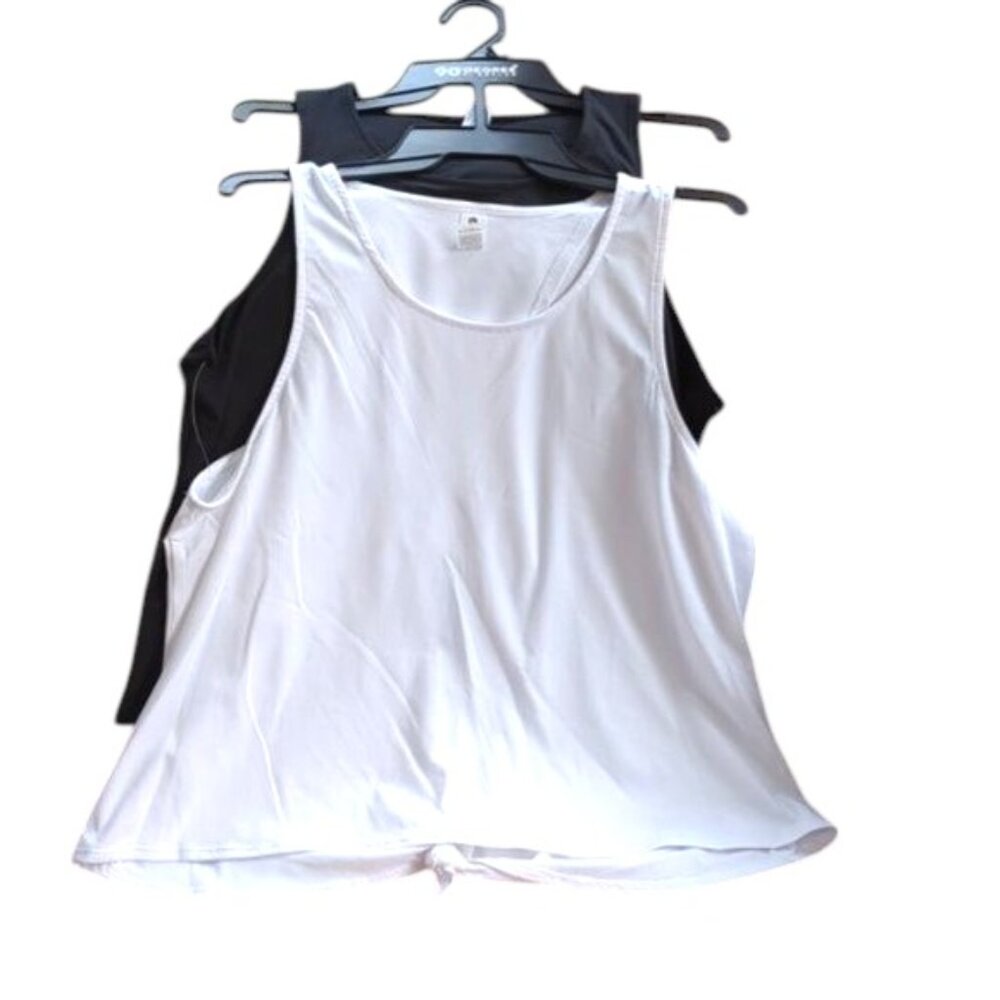 90 Degree By Reflex 2pk Nude Tech Cropped Assorted Tank Tops NWT - Picture 2 of 2